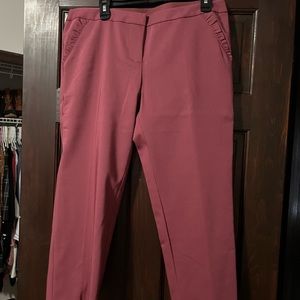 Women’s dress pants - pink, ruffle pocket - 12P - Amanda & Chelsea